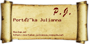 Portéka Julianna névjegykártya